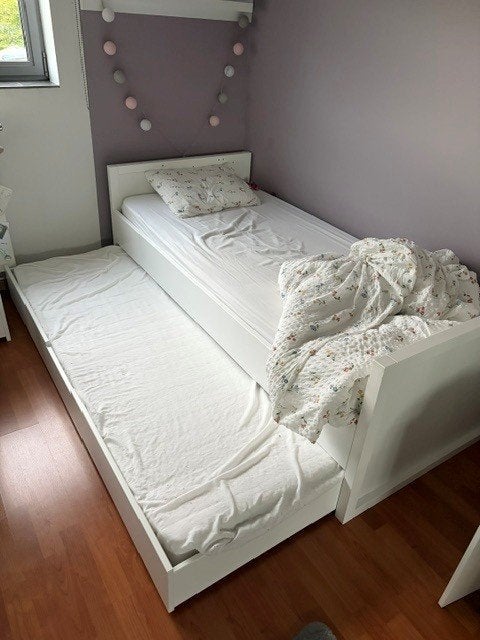 Bopita bed 'wit' met lade - 90 x 200 (inclusief matrassen), 85 tot 100 cm, Gebruikt, 180 cm of meer, Ophalen