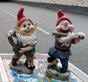 lot van 14  tuinkabouters, Ophalen of Verzenden, Gebruikt, Kunststof, Tuinkabouter