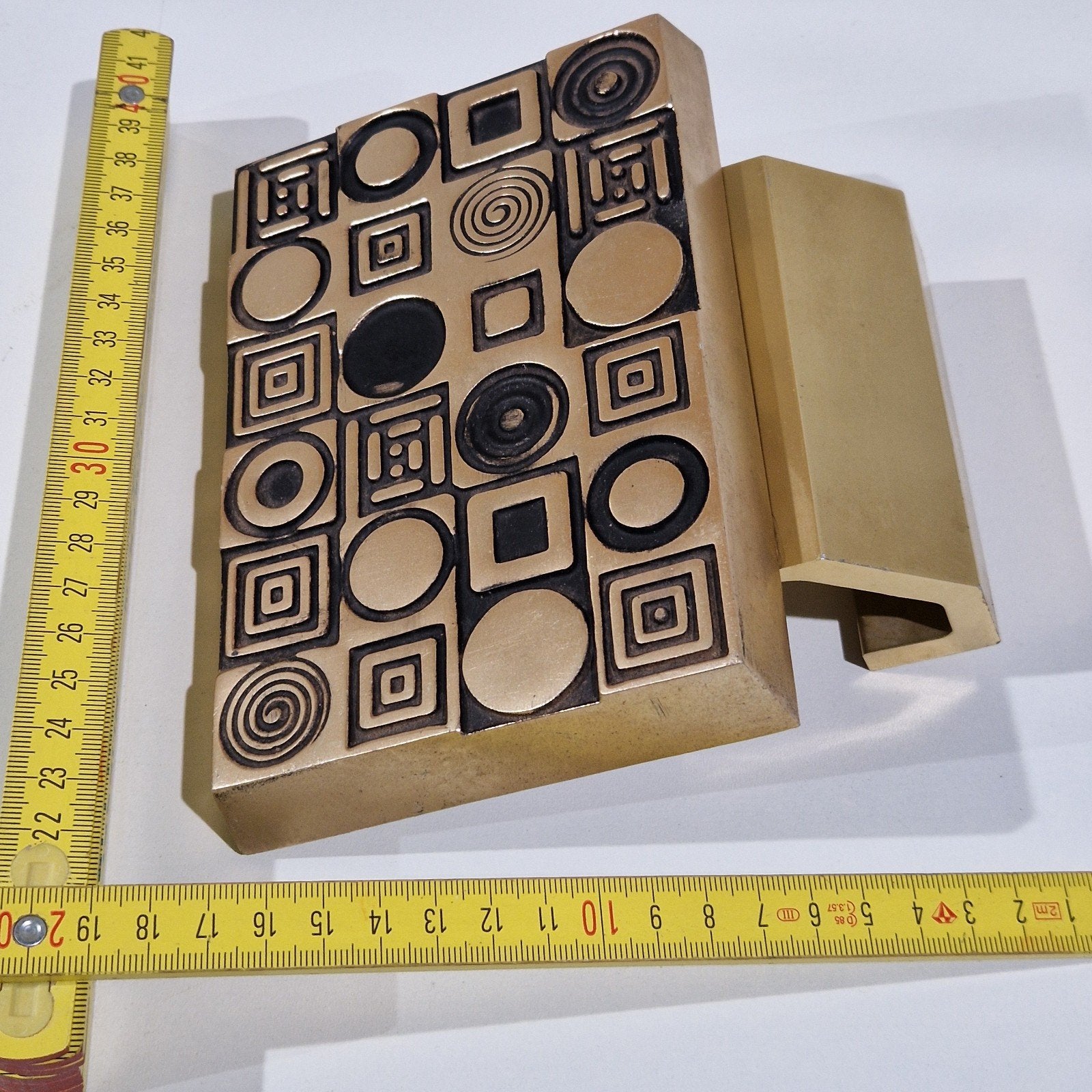 space age design abstract brutalist deurgreep deurklink GECO, Antiek en Kunst, 17 cm, Goud, Object, Ophalen of Verzenden