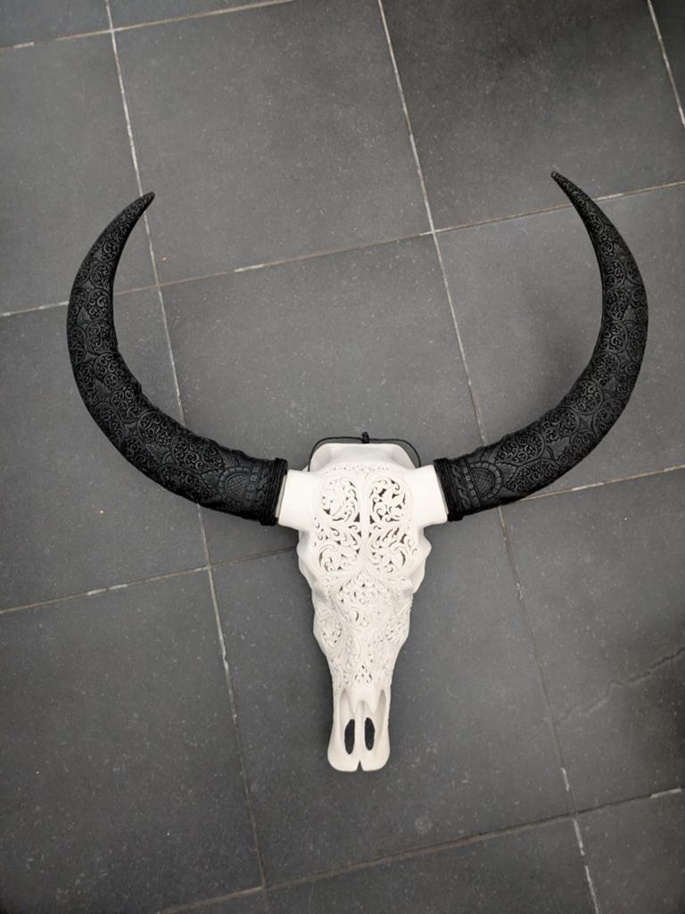 Crâne de buffle décoratif avec cornes, Maison & Meubles, Accessoires pour la Maison | Décorations murale, Enlèvement ou Envoi