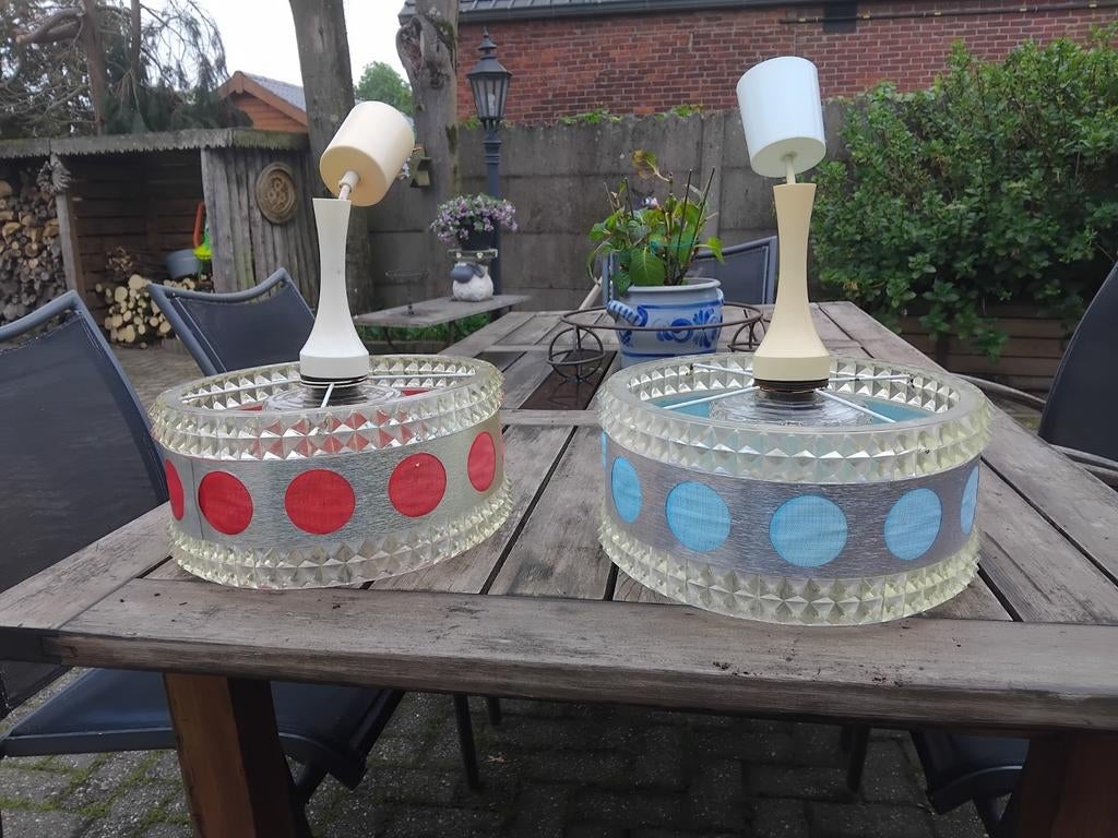 2 vintage hanglampen, Ophalen of Verzenden, Stof