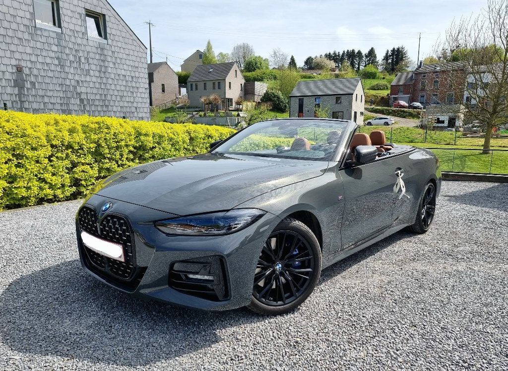 Bmw 420 i Kit M Cabrio, Cuir, Argent ou Gris, Entretenue par le concessionnaire, Bleu