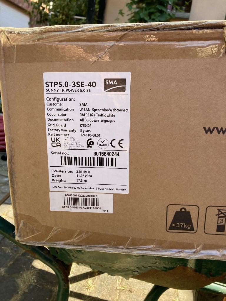 SMA Sunny Tripower Smart Energy 5.0 - STP5.0-3SE-40 Hybride, Enlèvement, Neuf, 200 watts-crêtes ou plus