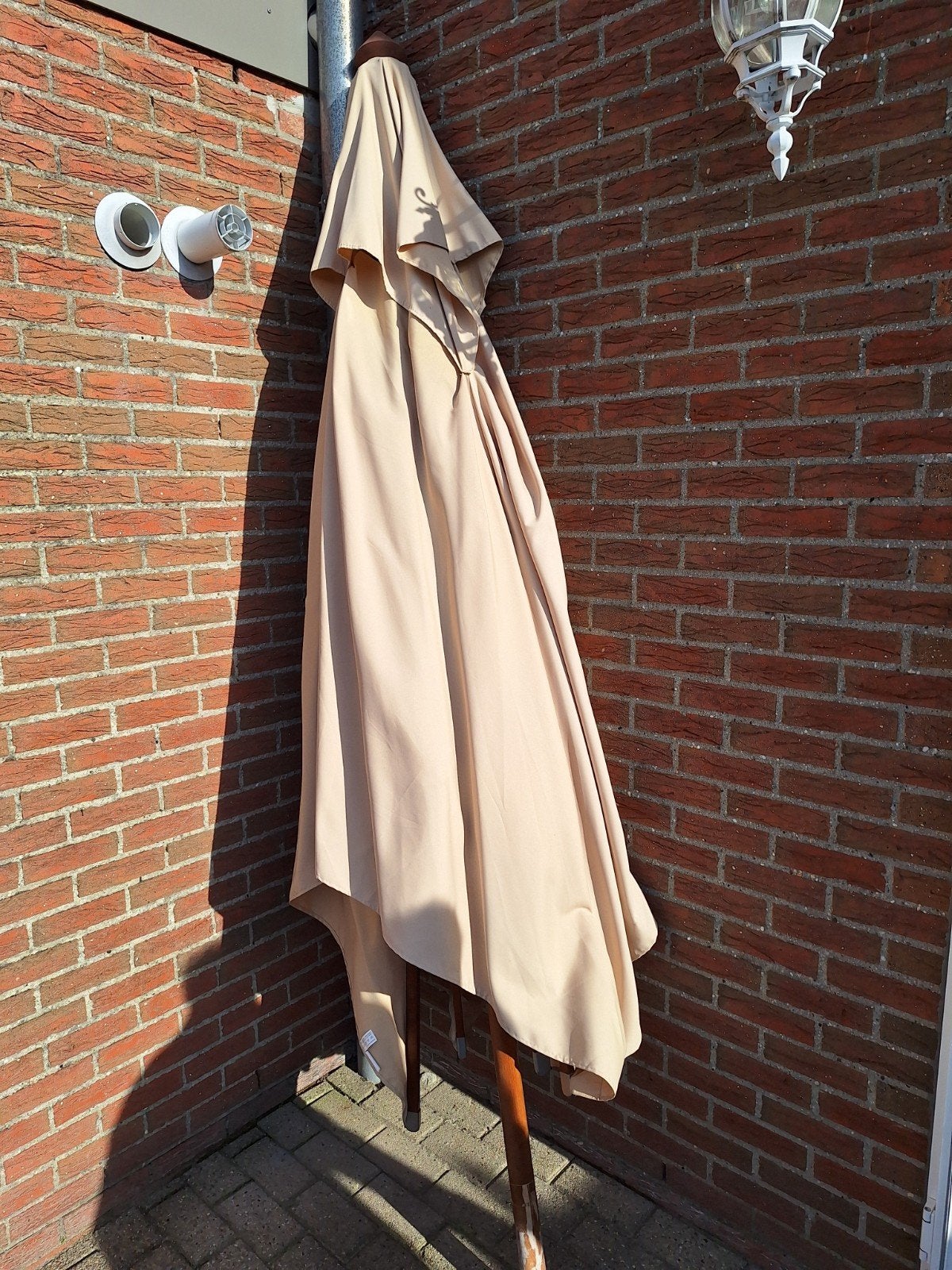 Grote parasol, 3 meter op 3, met hoes, Tuin en Terras, Ophalen