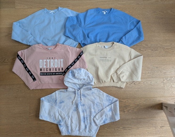 pulls sweats courts / crop fille - taille 164 (14 ans), Enlèvement, Utilisé, Fille
