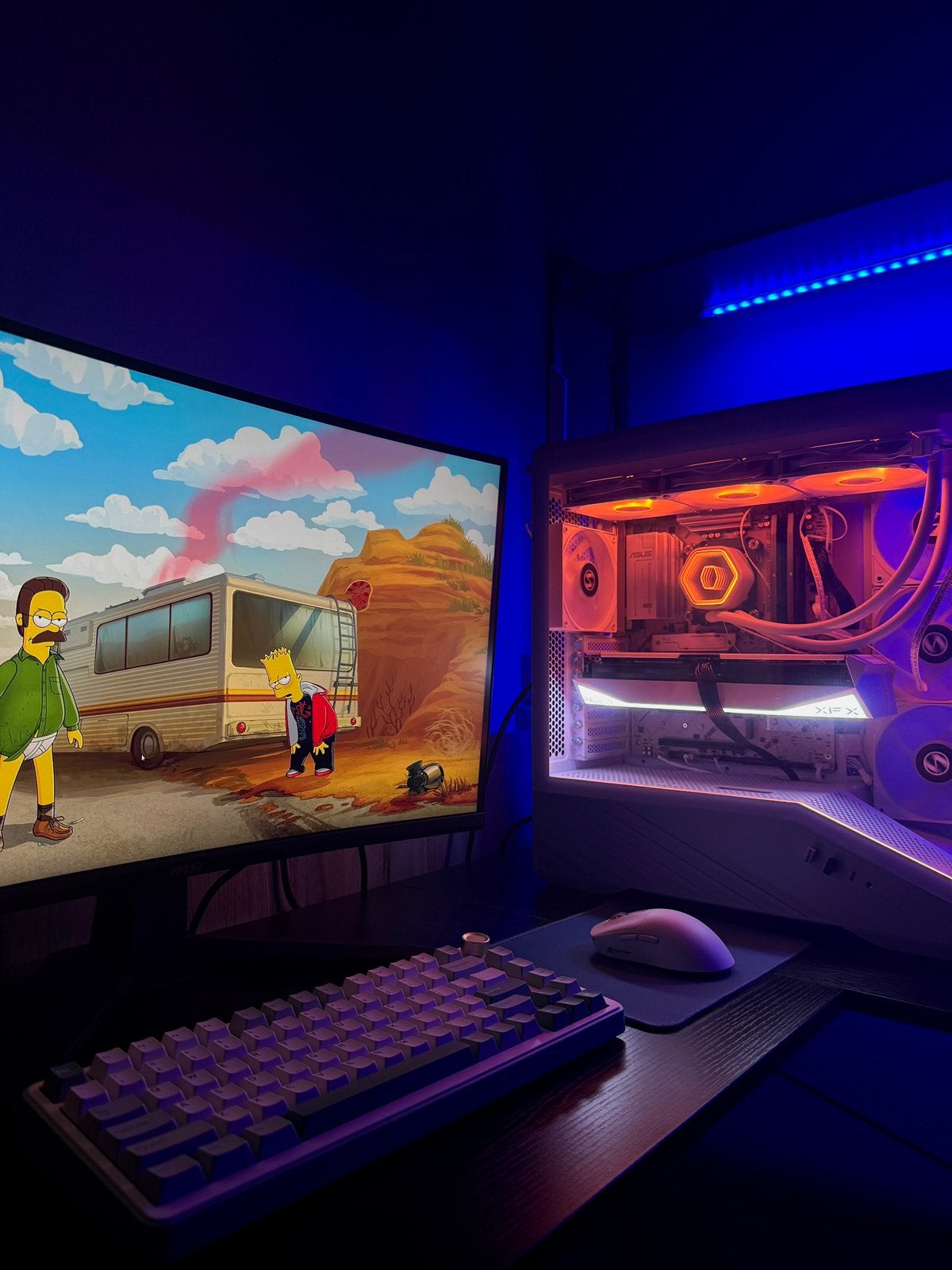 Complete Witte Gaming Setup (PC 16GB + 180Hz QHD Monitor)⁠, Computers en Software, Desktop Pc's, Ophalen, Zo goed als nieuw, Gaming