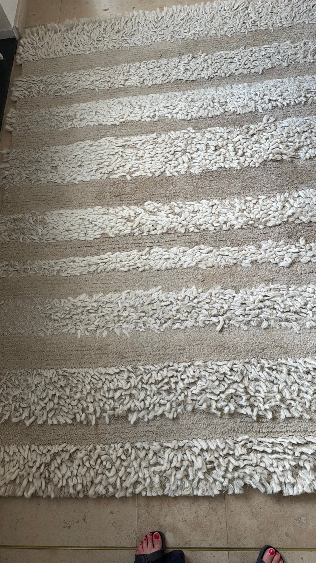 Tapijt 100% wol beige, Huis en Inrichting, Ophalen, Gebruikt, Beige, 150 tot 200 cm