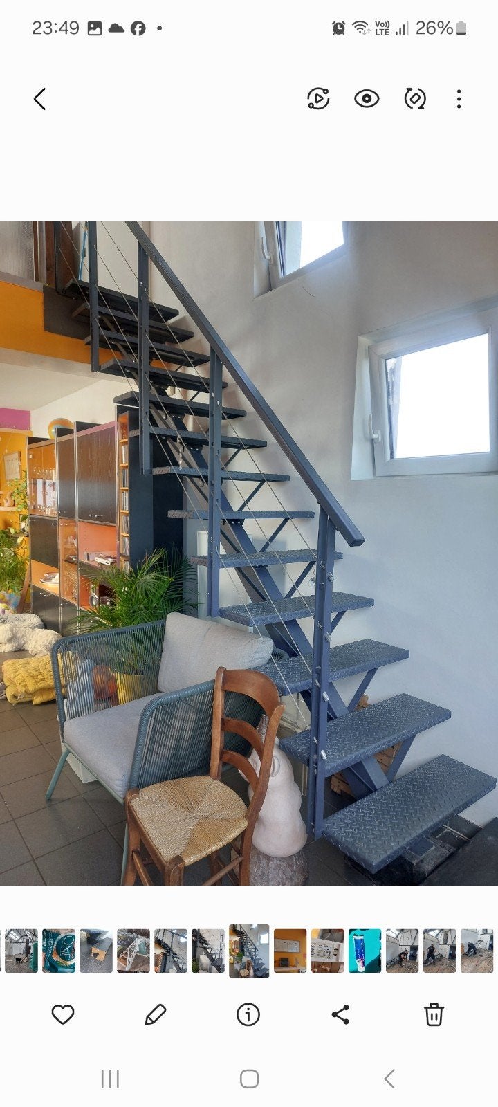 escalier gris foncé en fer forgé  style loft  / industriel, Bricolage & Construction, Échelles & Escaliers, Escalier, Enlèvement