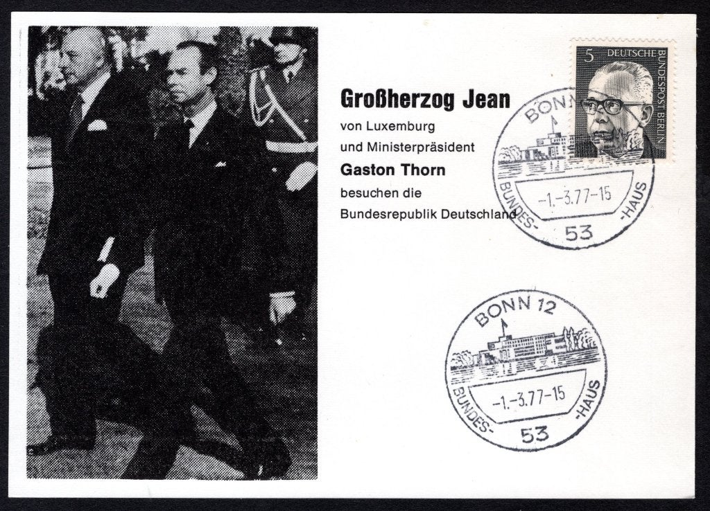 DUITSLAND Grossherzog Jean von Luxemburg und Gaston Thorn, Verzenden, BRD, Gestempeld