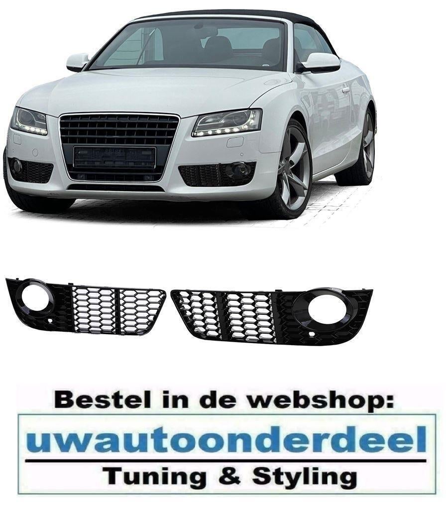 Honingraat Grill Afdekkap Mistlampen Zwart Voor Audi A5 8T, Envoi