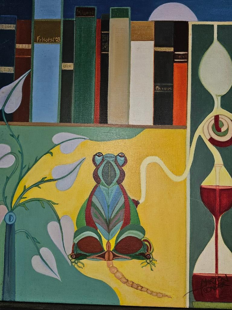 Marten Toonder  Olie werk op doek  Met Baklijst, Antiek en Kunst, Ophalen