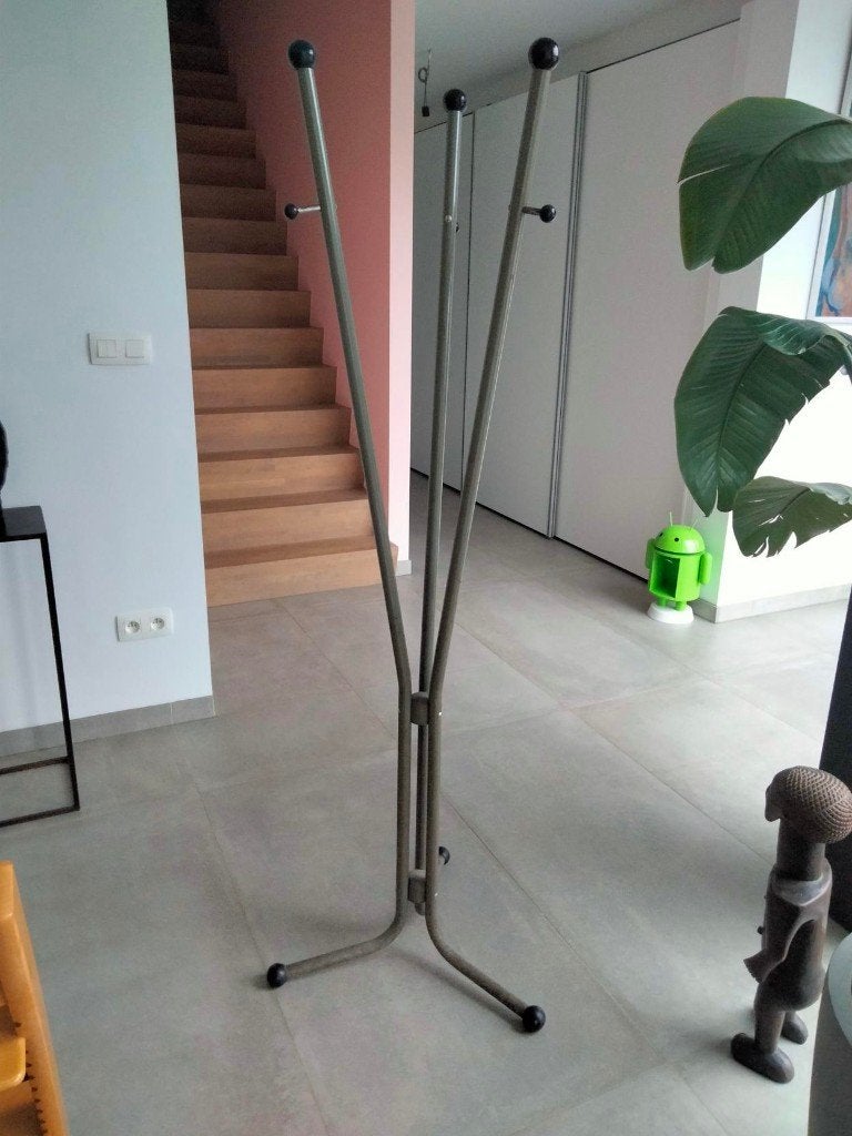 1950s vintage industrial design vloer kapstok Atomic stijl, Utilisé, Métal, Portemanteau sur pied, 150 à 200 cm