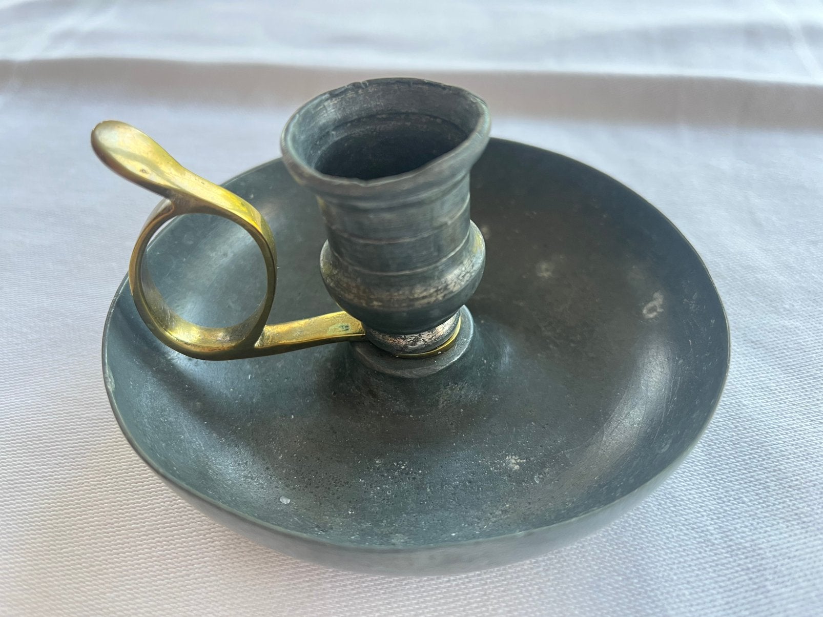 Très ancien bougeoir etain/cuivre, Enlèvement, Cuivre ou Bronze