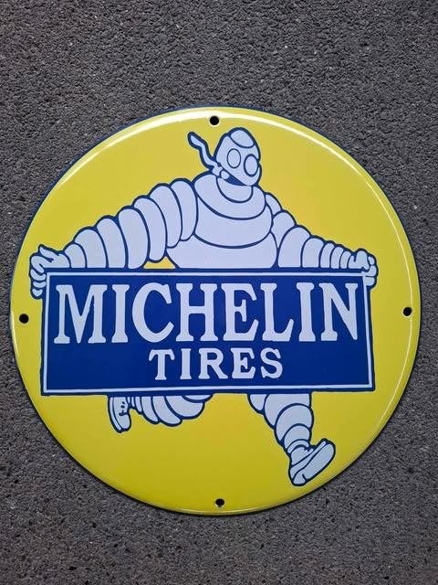 Pneus Michelin Bibendum, pneus, émail, panneau publicitaire, Collections, Enlèvement ou Envoi, Neuf, Panneau publicitaire