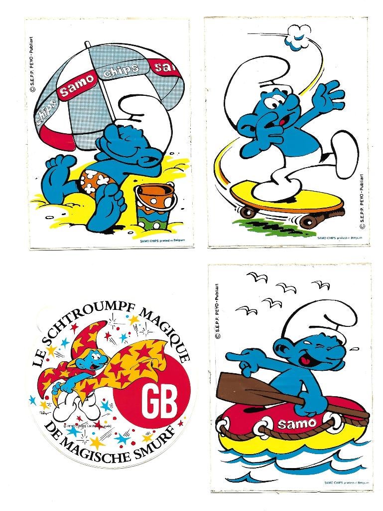 Oude/Vintage stickers/zelfklevers van Smurfen / Stripfiguren, Verzamelen, Ophalen, Overige typen