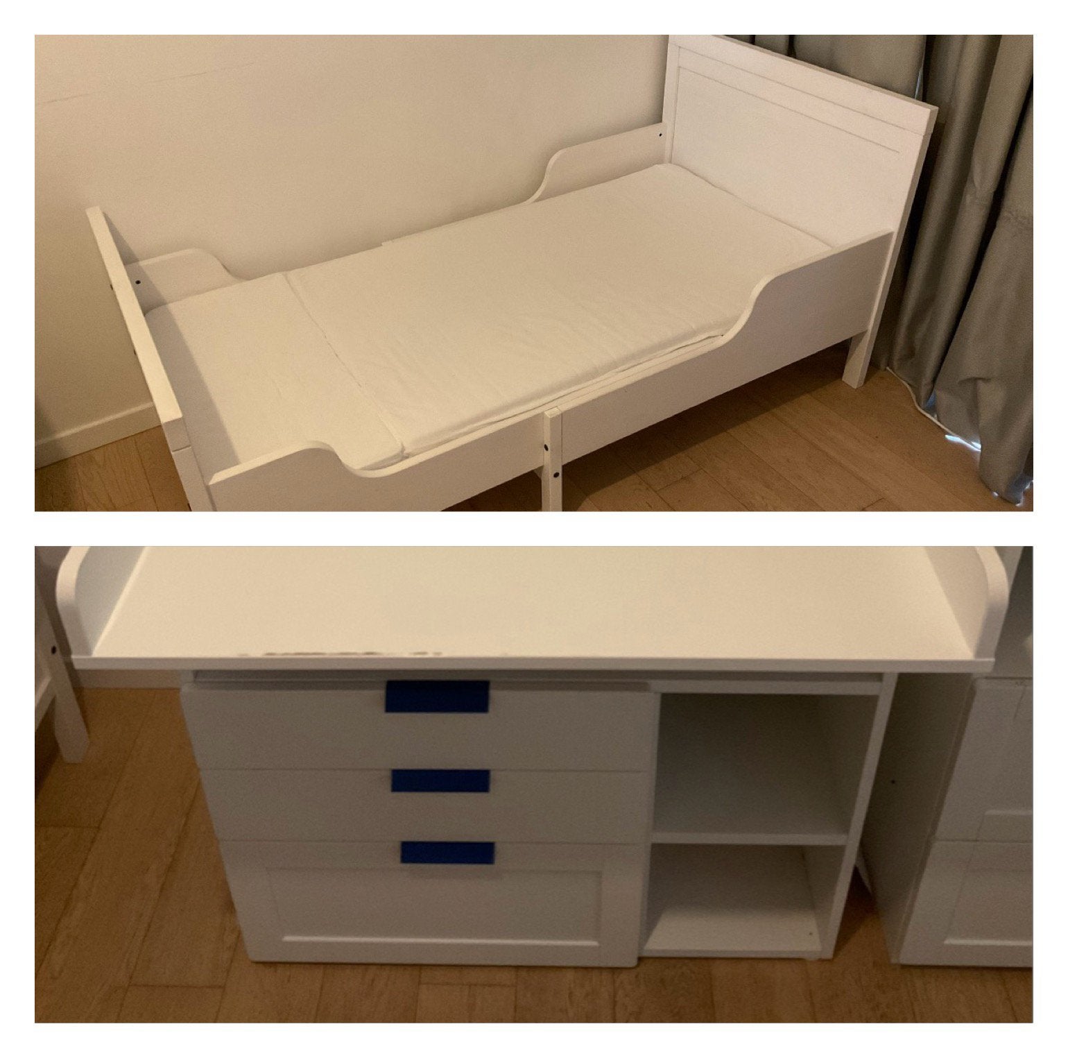 IKEA meegroeibed + commode te koop, Kinderen en Baby's, Ophalen, Zo goed als nieuw
