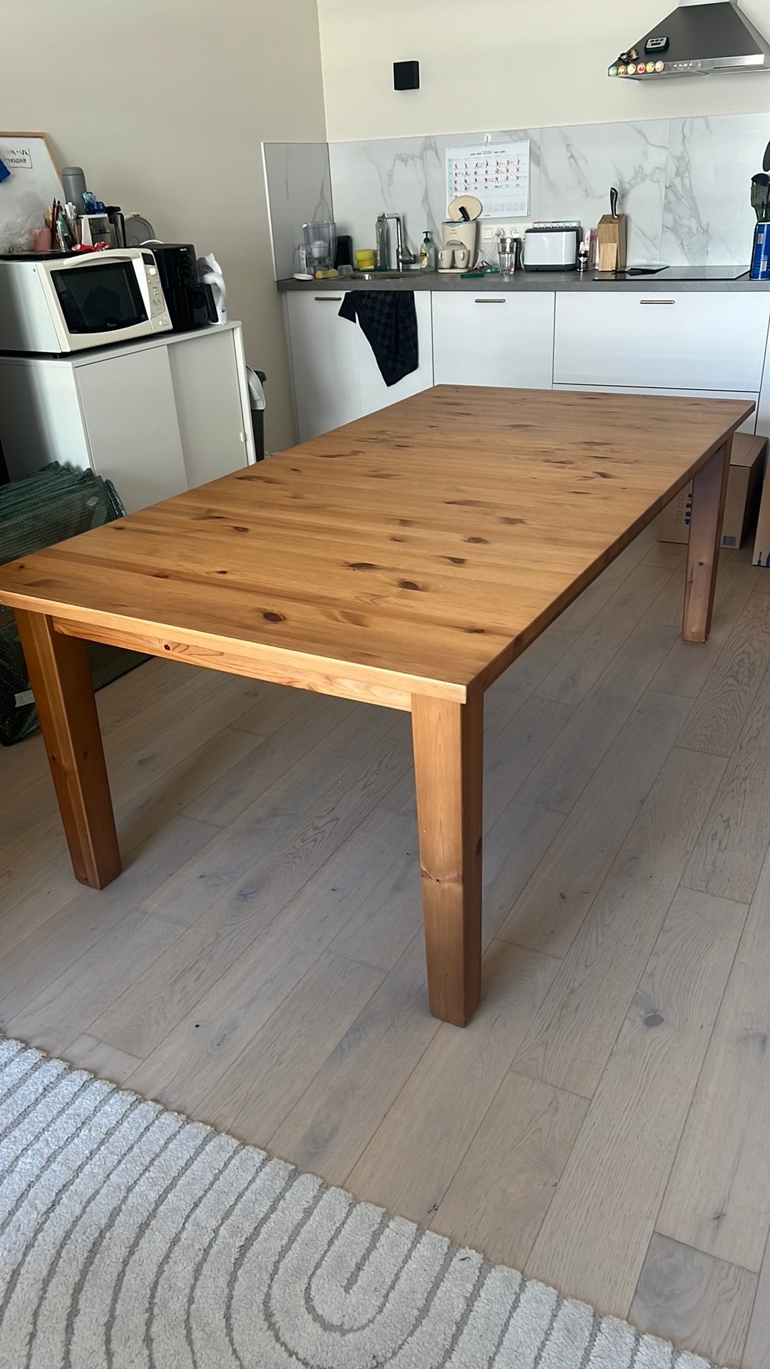 Eettafel - uitschuifbaar, Ophalen, Gebruikt, 100 tot 150 cm, 200 cm of meer