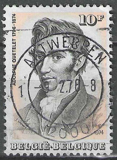 Belgique 1974 - Yvert 1738/OBP 1742 - Adolphe Quetelet (ST), Timbres & Monnaies, Timbres | Europe | Belgique, Affranchi, Art, Envoi