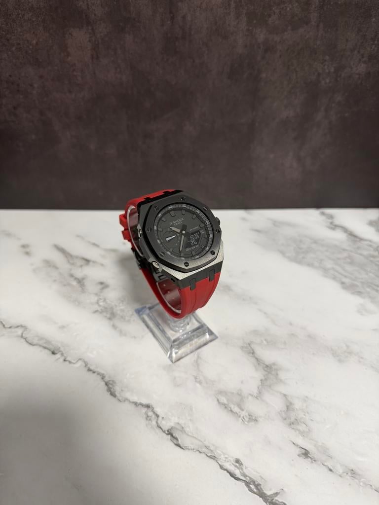 Casio G-Shock GA-2100 Rubber Band/Steel Case Mod., Casio, Enlèvement ou Envoi, Acier, Synthétique