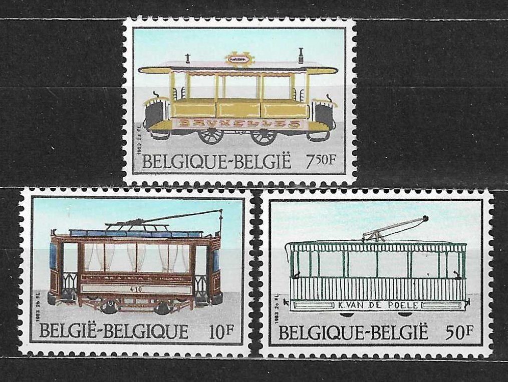 Belgique OPC 2079-81 Histoire du tramway **, Enlèvement ou Envoi, Non oblitéré, Neuf