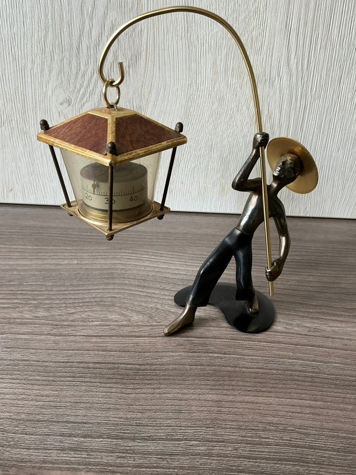 Vintage rohac man met thermometer, Antiek en Kunst, Ophalen of Verzenden, Brons
