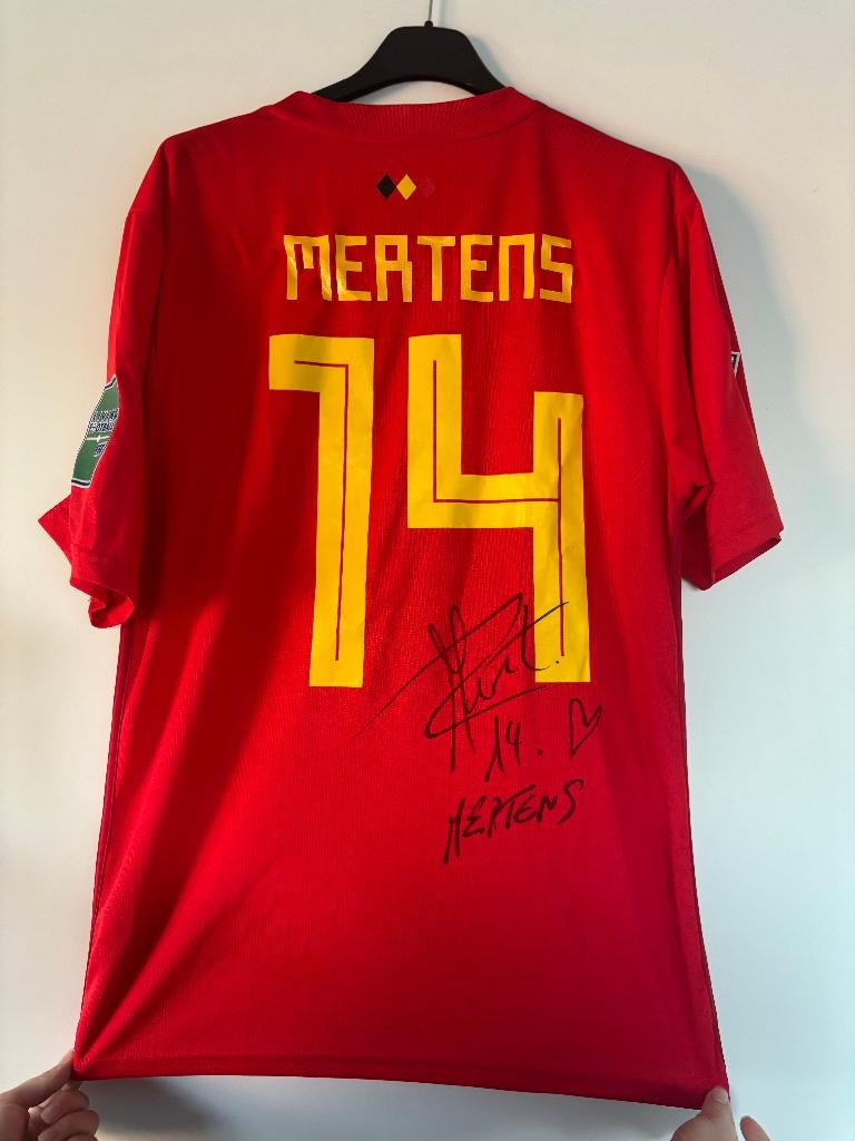 gehandtekend belgie shirt van Dries mertens, Verzamelen, Verzenden, Zo goed als nieuw, Shirt