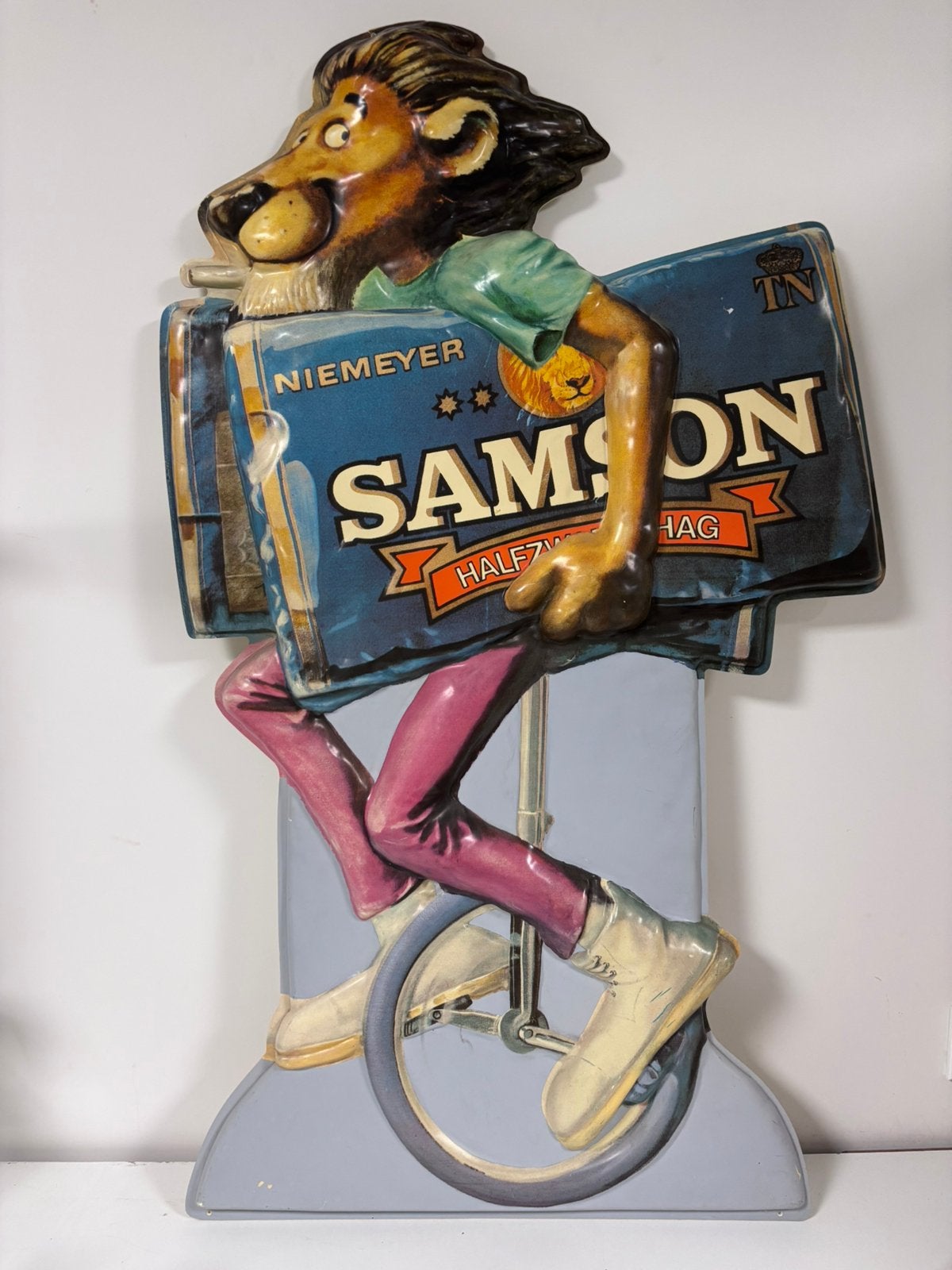 uniek groot vintage 3D reclamebord van Samson Halfzware Shag, Verzamelen, Ophalen, Zo goed als nieuw, Reclamebord