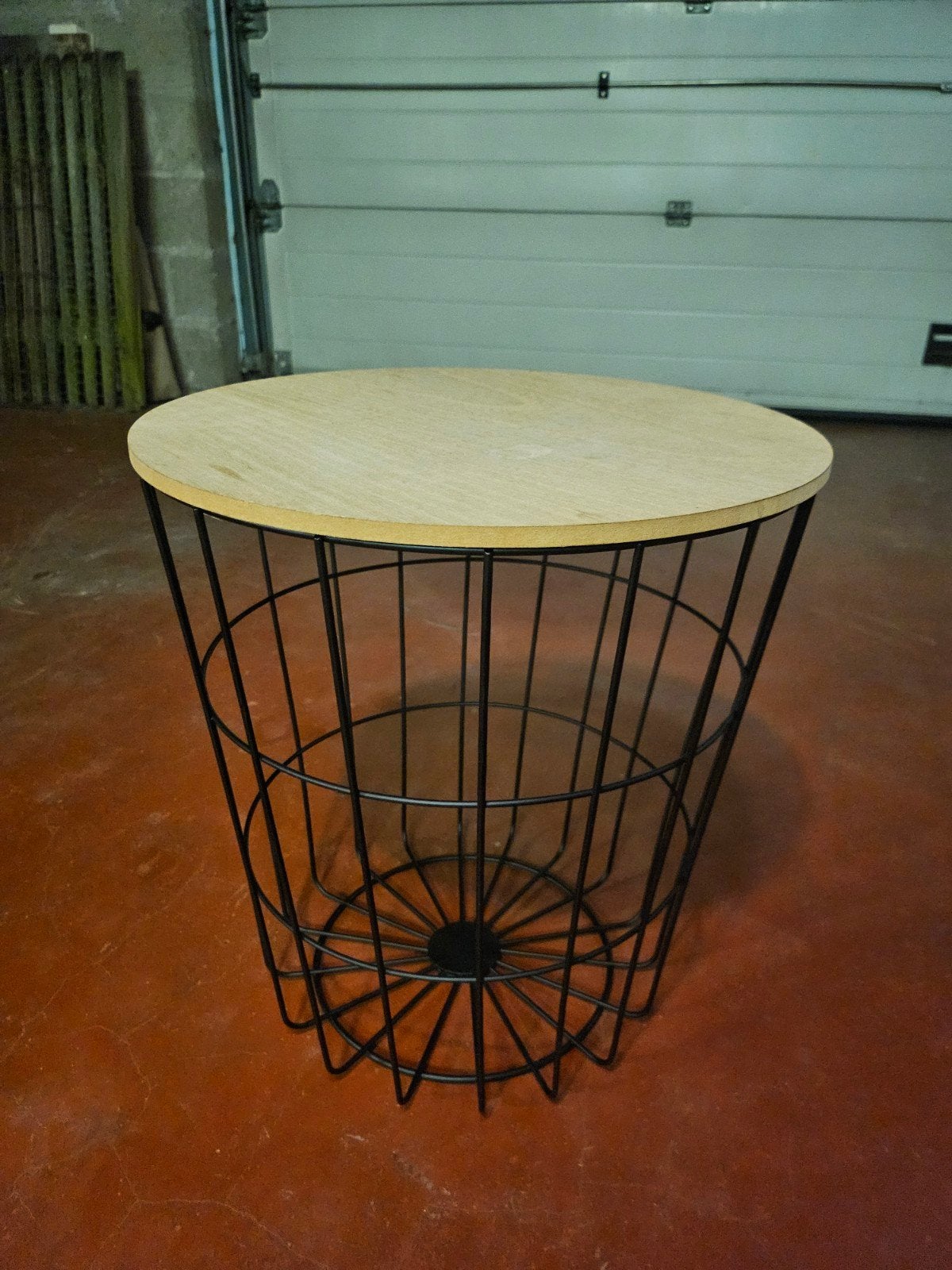 Bijzettafel/mand, Ophalen, Mand, Rond, Met opbergruimte