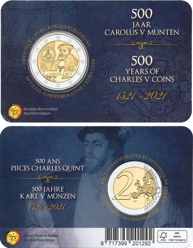 CC 2 euro België 2021 Karel V Vlaams, Postzegels en Munten, Ophalen of Verzenden, België, 2 euro