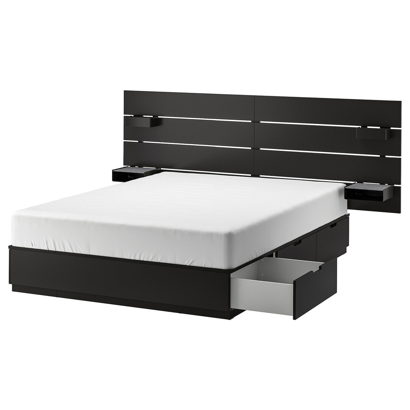 Hoofdbord (excl. bed) in zwart hout - gratis!, Ophalen, Zwart, Hout
