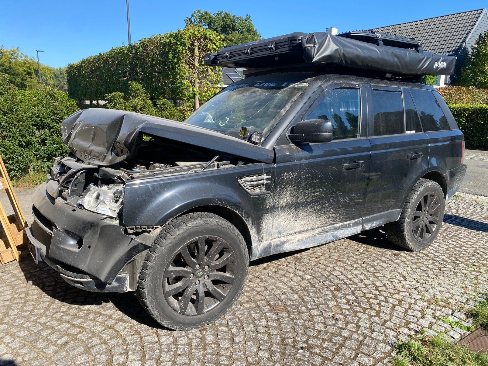 Range Rover Sport 2012 schadewagen, Auto's, Automaat, Euro 5, Zwart, Zwart
