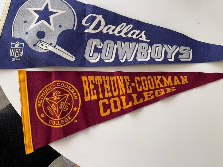 Vintage banners USA college, Verzenden, Gebruikt