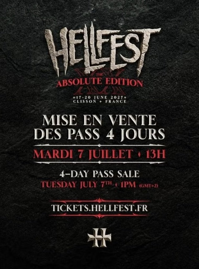 Places festival HELLFEST - Clisson - 17 au 20 juin 2027, Tickets & Billets