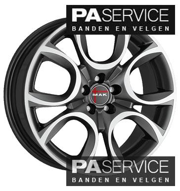 Nw 17 inch Gun Metalic MAK Torino set voor FIAT 500 4x98, -, -, Jante(s), -