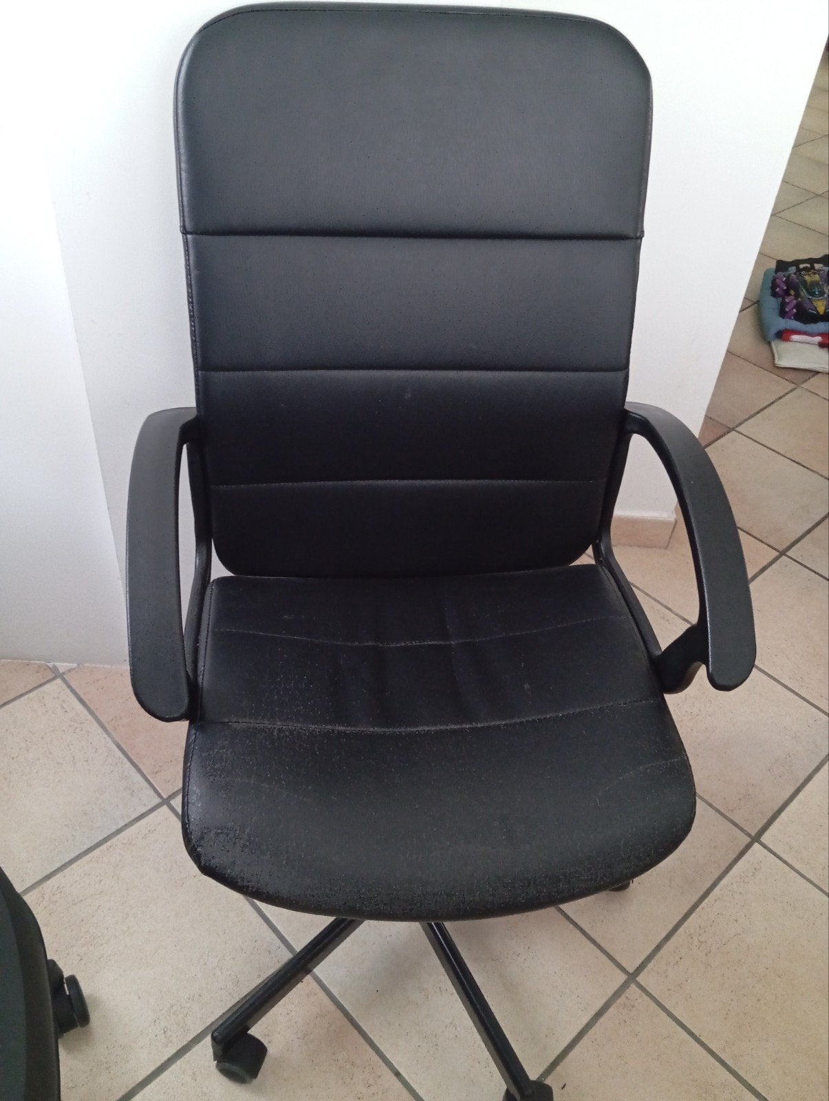 chaise de bureau en cuir noire, Enlèvement, Chaise de bureau