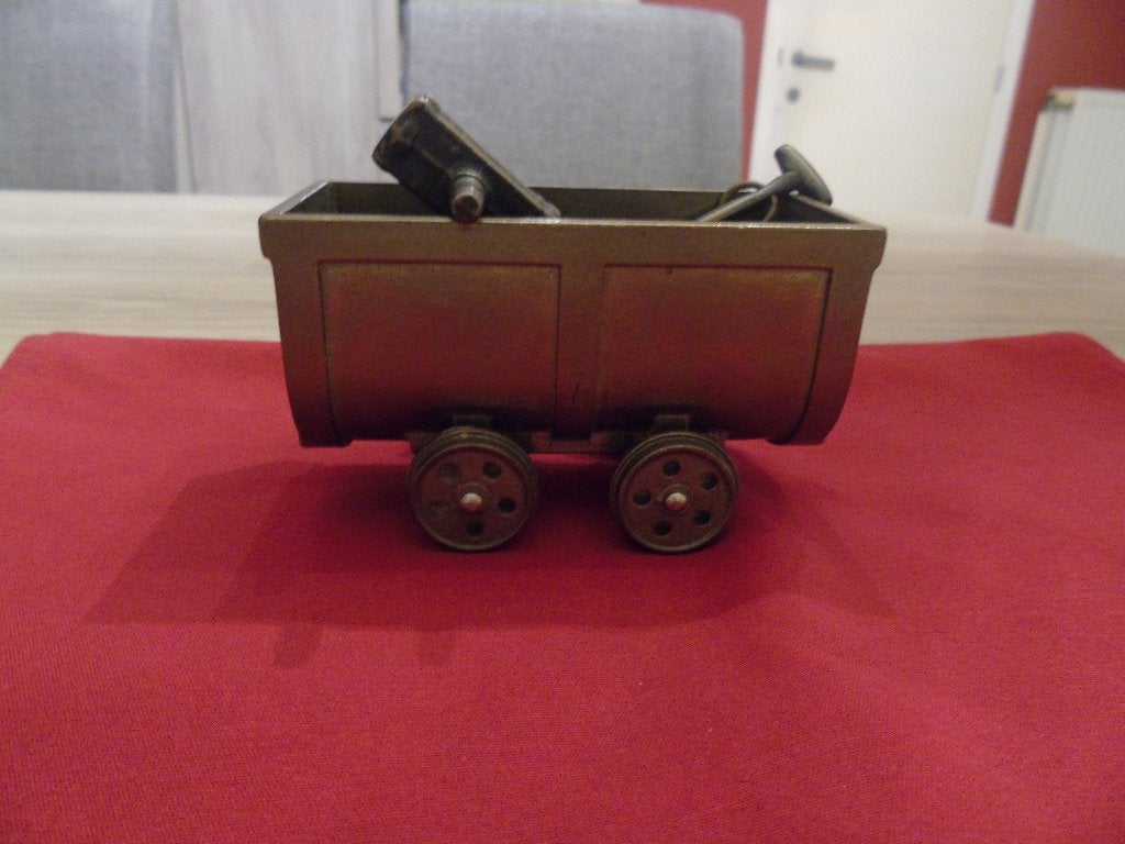 Wagon de mine en bronze + matériel miniature, Enlèvement