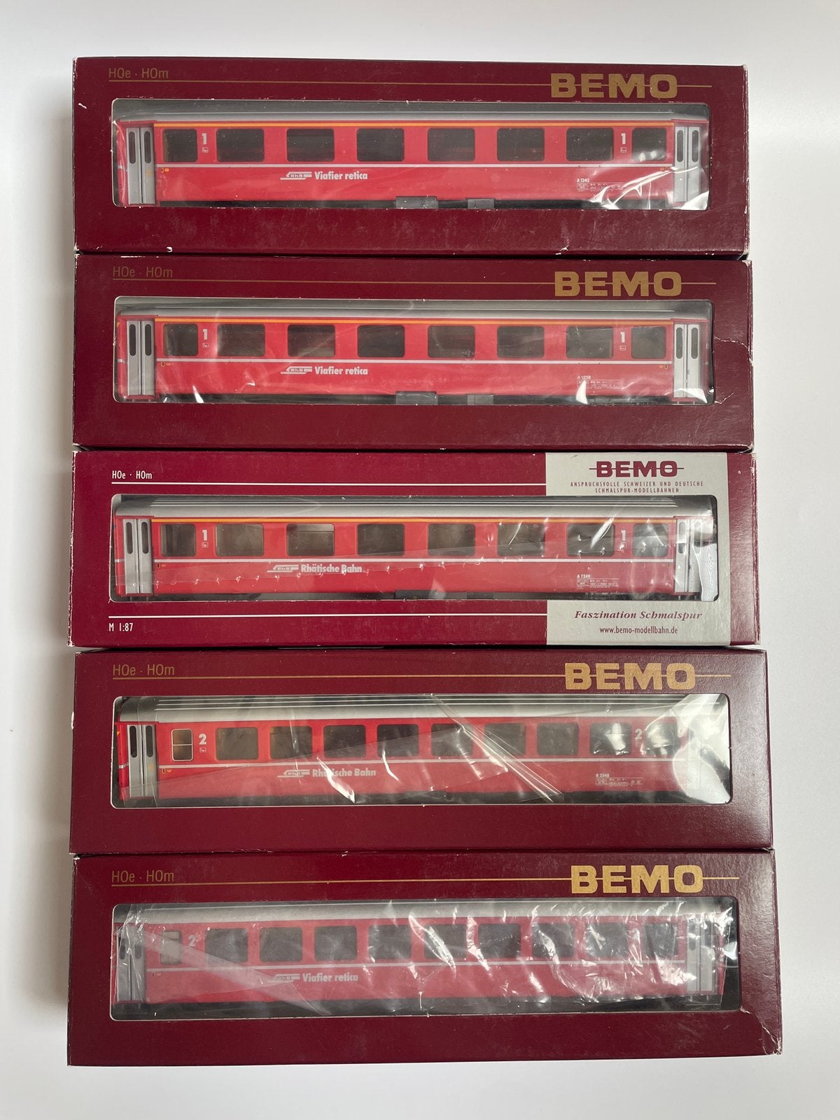 Bemo H0m RhB collectie personenwagens EW I (Refit), Hobby en Vrije tijd, Overige merken, Treinset, Gelijkstroom, Ophalen of Verzenden