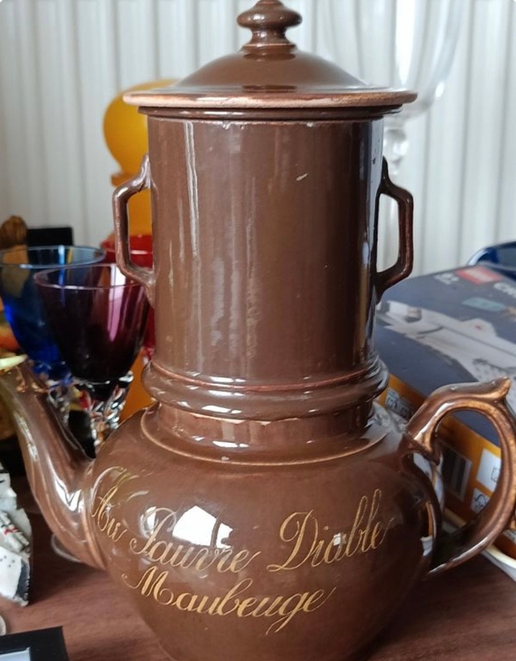 Ancienne cafetière Au pauvre Diable Maubeuge, Enlèvement ou Envoi