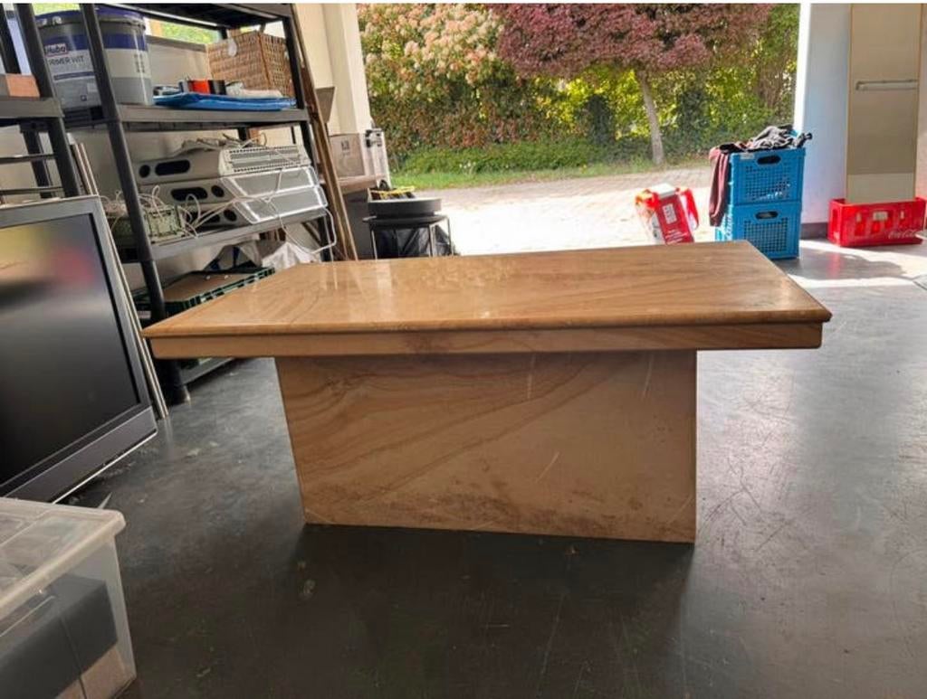 Travertin salontafel, Huis en Inrichting, Ophalen