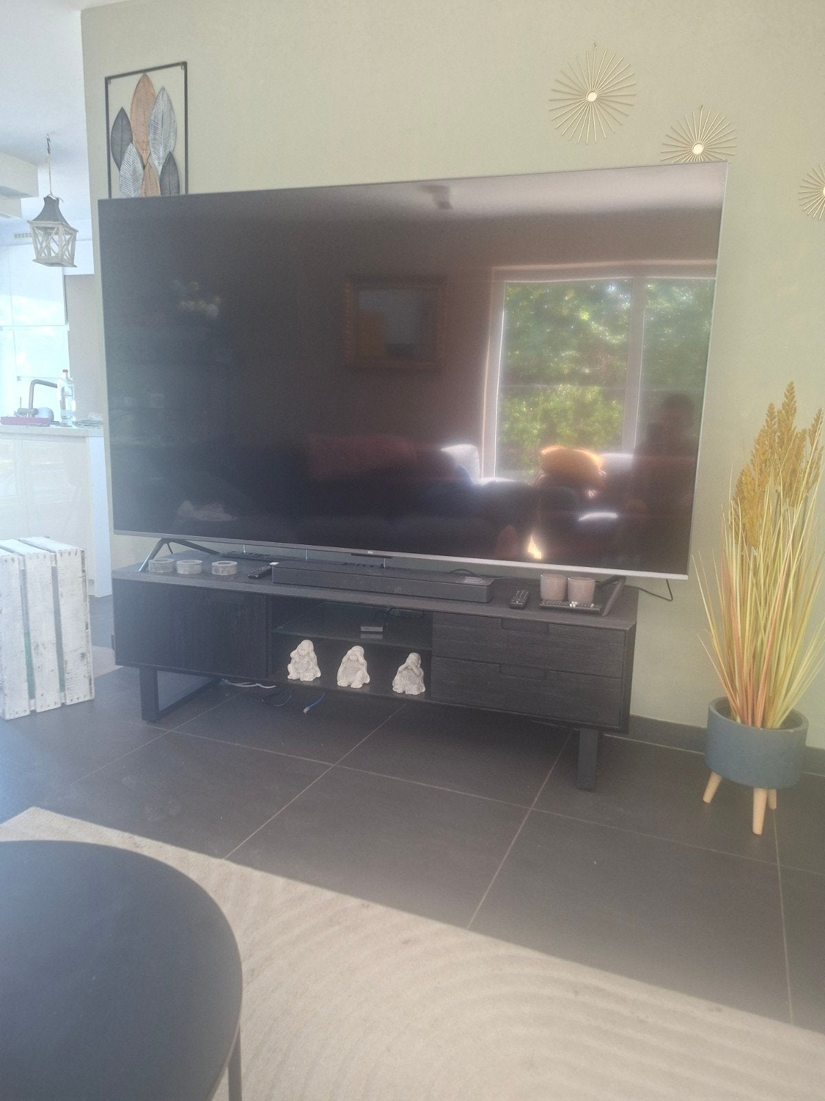 Écran plat TCL comme neuf et barre de son Bose, TV, Hi-fi & Vidéo, Enlèvement, Avec subwoofer externe, Neuf