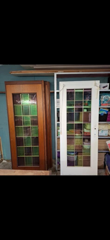 Binnendeuren glas in lood, Doe-het-zelf en Bouw, Deuren en Vliegenramen, Ophalen, Gebruikt, Binnendeur, Glas