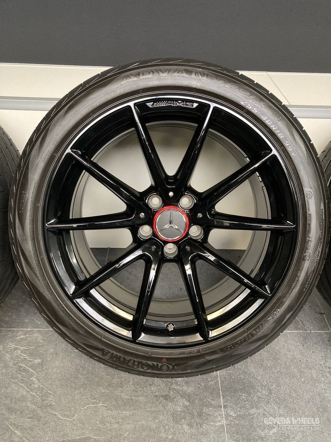 18” originele Mercedes W205 C63 velgen + banden 5x112 A20540, Auto-onderdelen, 18 inch, Gebruikt, 255 mm, -