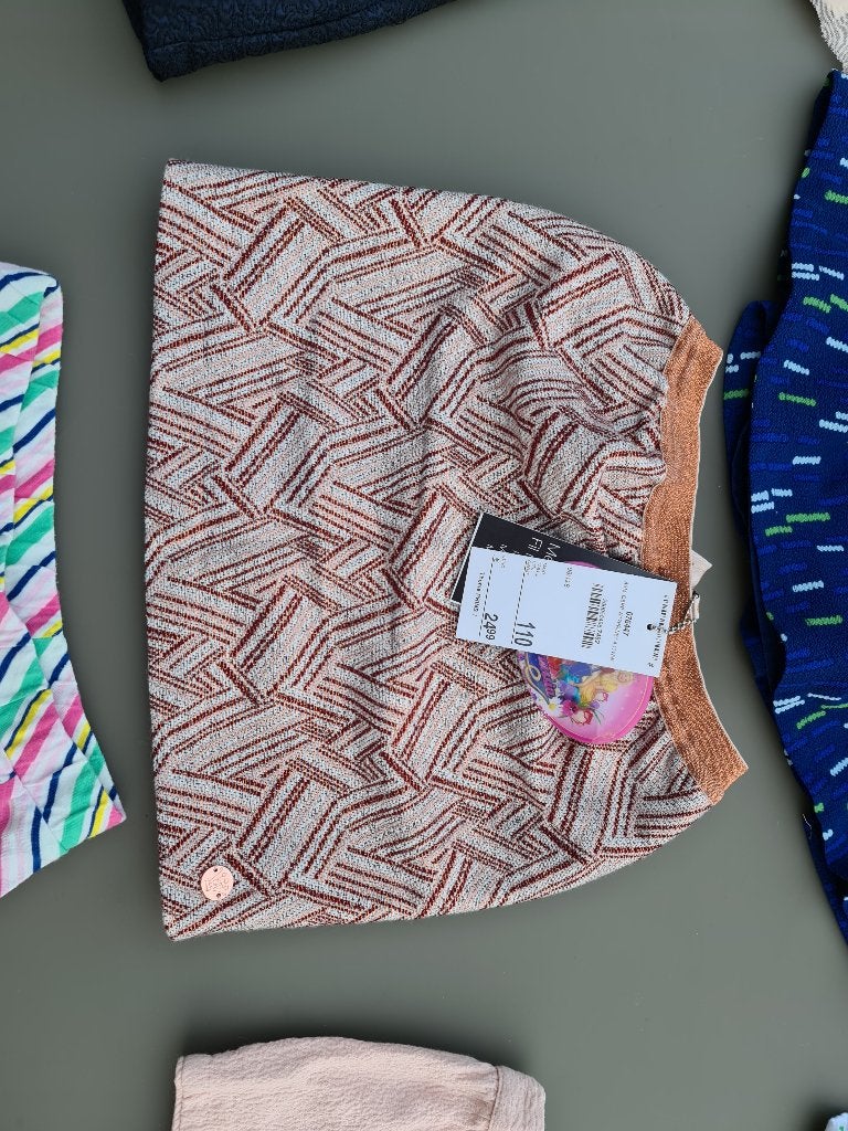 beige-bruin-rode rok, Prinsessia, 110  NIEUW, Kinderen en Baby's, Kinderkleding | Maat 110, Ophalen, Zo goed als nieuw