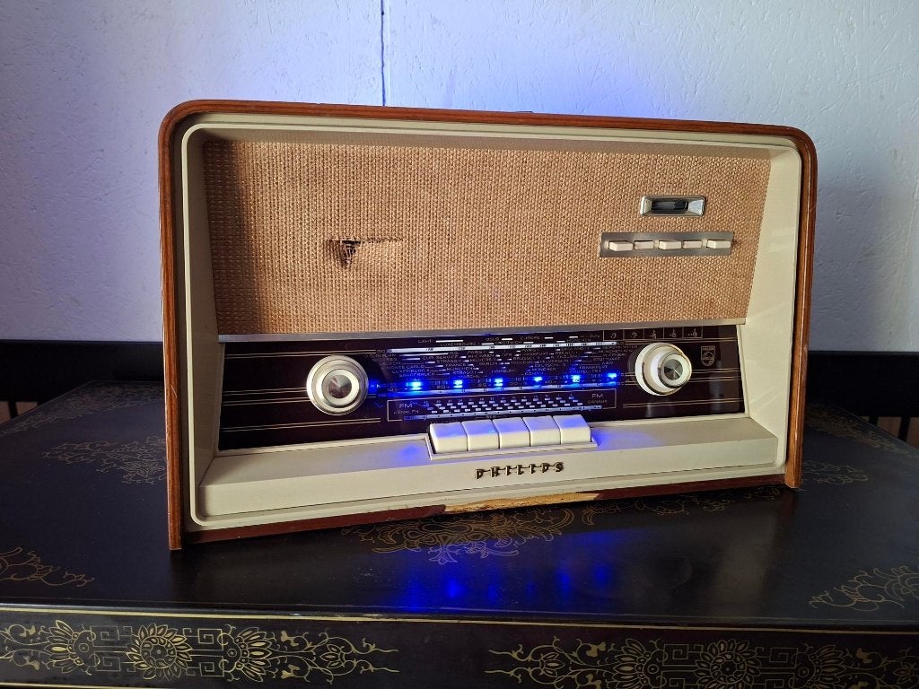 Vintage Philips radio met bluetooth (in prijs verlaagd), Enlèvement, Utilisé, Radio
