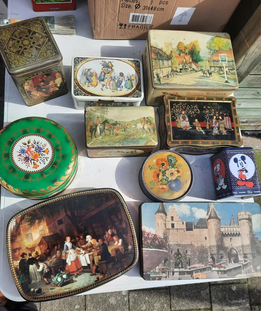10 blikken dozen, Ophalen of Verzenden, Gebruikt
