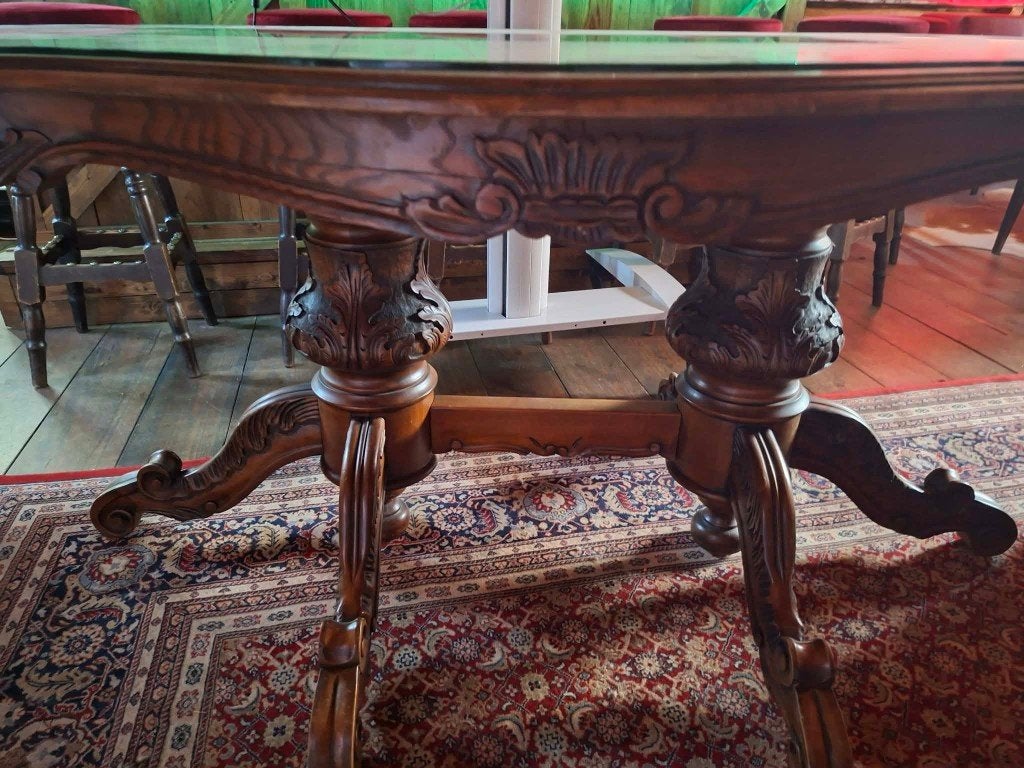 vintage tafel met ingewerkte houtstructuur, Huis en Inrichting, Ophalen, Gebruikt, Hout