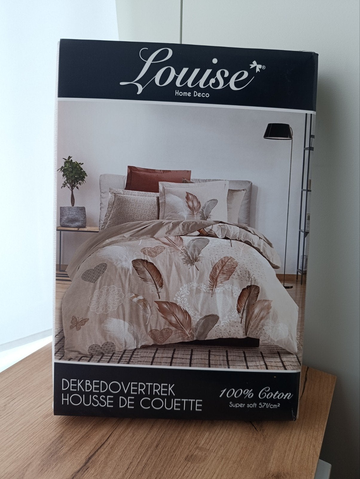 katoenen dekbedovertrek, Huis en Inrichting, Slaapkamer | Beddengoed, Ophalen of Verzenden, Katoen, Beige, Dekbedovertrek
