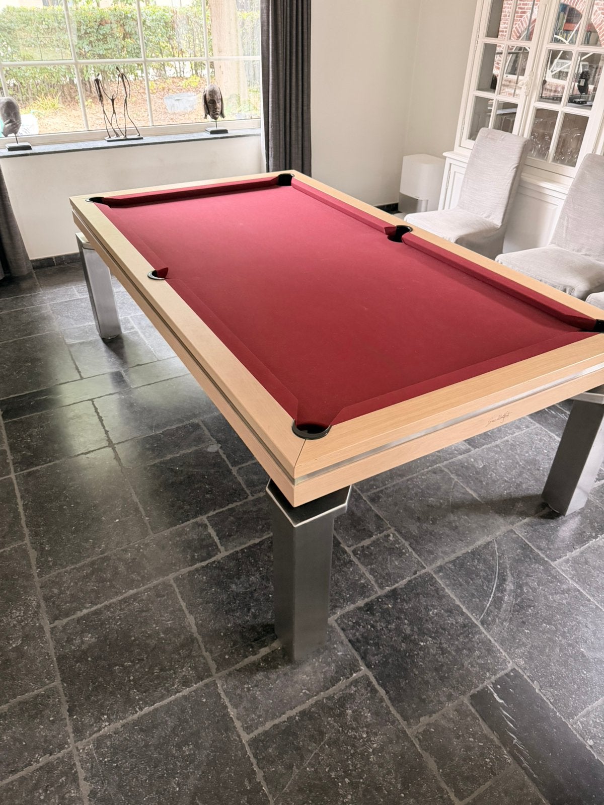 Design pooltafel en eettafel, Sport en Fitness, Ophalen, Zo goed als nieuw, Pooltafel