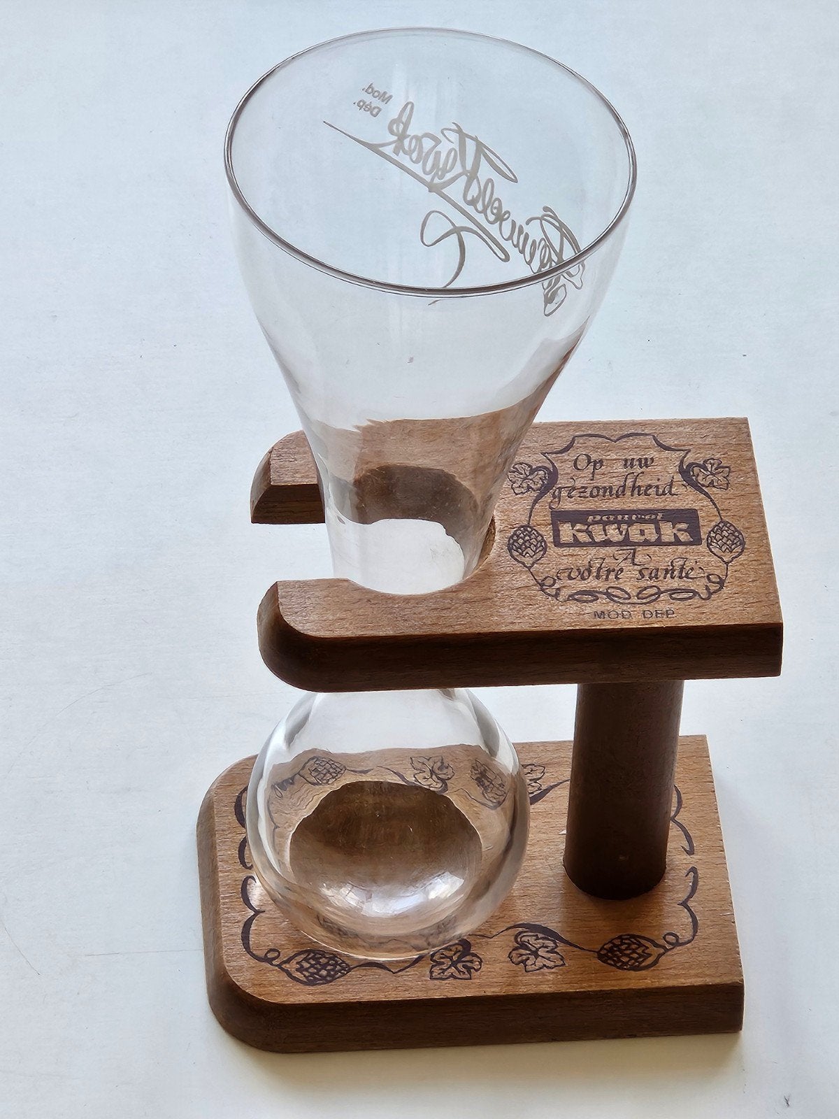Verre à bière Pauwel Kwak avec support en bois, Enlèvement