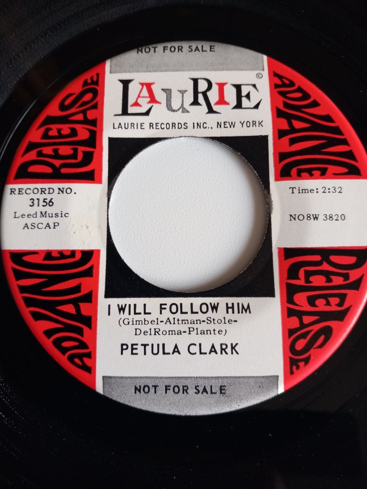 PETULA CLARK. I WILL FOLLOW HIM. RARE USA 45T